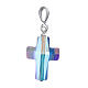 Pendant cross in 800 silver and white strass 2x1.5cm s2