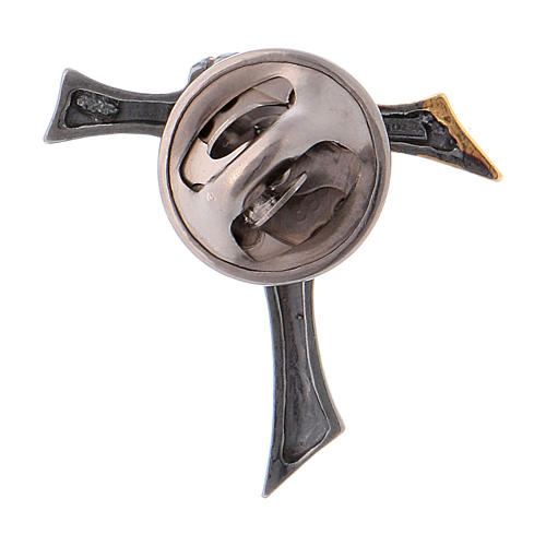 Friendship cross lapel pin in 925 silver 3