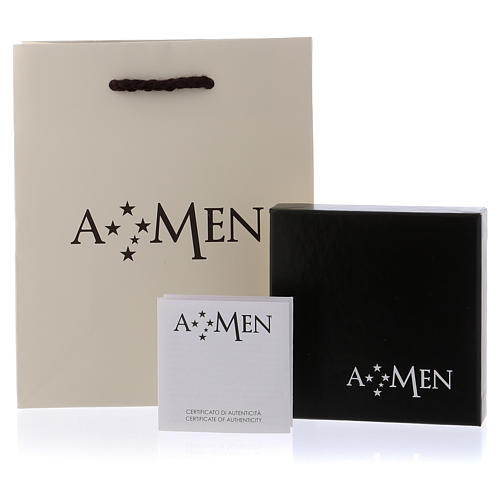 Collana AMEN Tau argento 925 legno Nero 5