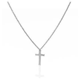 Collana AMEN Croce argento 925 fin. Rodio