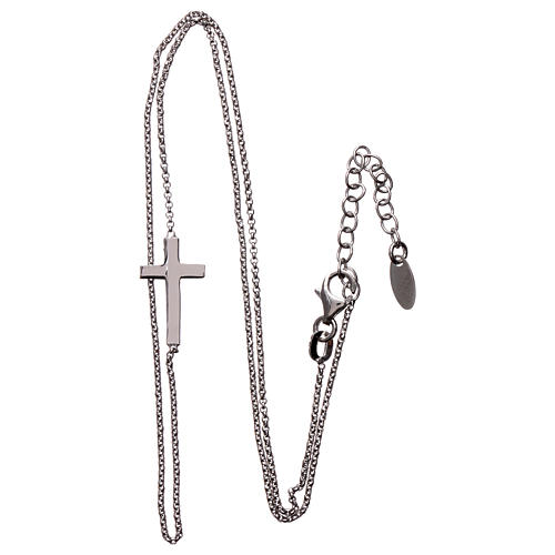 Necklace AMEN classic Cross silver 925 Rhodium finish 3