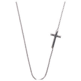 Collier AMEN croix classique argent 925 fin. rhodium