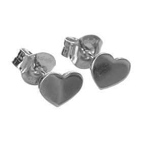 Orecchini a lobo AMEN Cuore argento 925 fin. Rodio