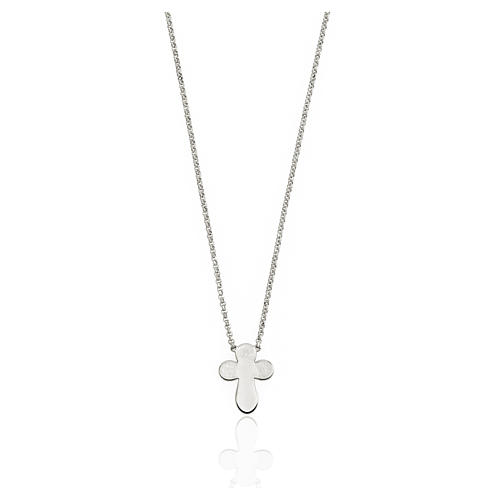 AMEN Necklace rounded Cross silver 925 Rhodium finish 1