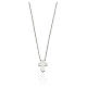 Collana AMEN Croce stondata argento 925 fin. Rodio s1