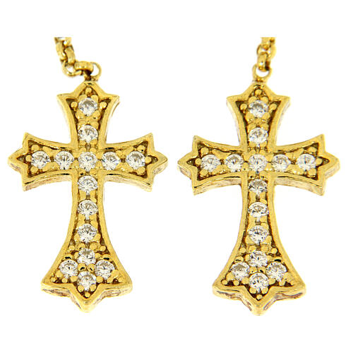 JO WISDOM Collana di Grande Croce Crocifisso Celtico Argento 925 Donna,Ciondolo con Catena Zirconia cubica AAA