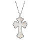 Collar AMEN Cruz plata 925 nácar  blanco acabado Rodio s1