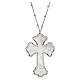 AMEN Necklace Cross silver 925, white mother-of-pearl Rhodium finish s1