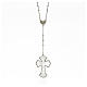 Collana AMEN Cuore e Croce argento 925 madreperla bianca fin. Rodio s1