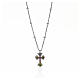Necklace AMEN Cross silver 925 white mother-of-pearl, Rhodium finish s1