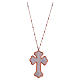 Necklace AMEN Cross silver 925 white mother-of-pearl, Rosè finish s1