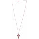 Necklace AMEN Cross silver 925 white mother-of-pearl, Rosè finish s2