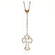 Necklace AMEN Heart & Cross silver 925 white mother-of-pearl, Rosè finish s1
