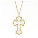 AMEN Necklace silver 925 Cross white mother-of-pearl, golden finish s1