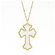 Collana AMEN Croce argento 925 madreperla bianca fin. Oro s1