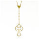 Necklace AMEN Heart & Cross silver 925 white mother-of-pearl, Gold finish s1