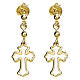 Orecchini AMEN Croce argento 925 madreperla bianca fin. Oro s1