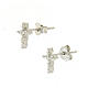 925 sterling silver parure: earrings, pendant chain and zirconate cross s2