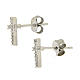 925 sterling silver parure: earrings, pendant chain and white zirconate cross s2