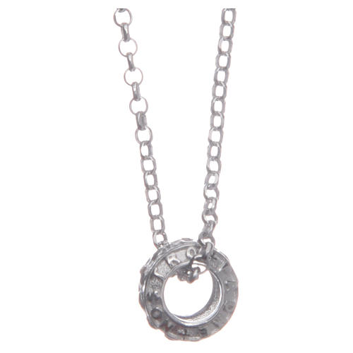 Colgante rosario blanco plata 925 1