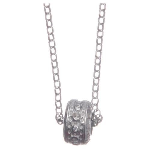 Colgante rosario blanco plata 925 2