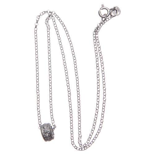 Colgante rosario blanco plata 925 3