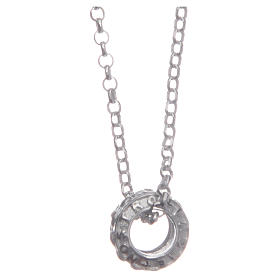 Ciondolo rosario bianco argento 925