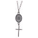 Collar necklace white with cross and Saint Pio medal in 925 sterling silver s2