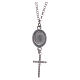 Collier pendente medaglia con croce e Padre Pio bianco argento 925 s2