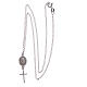 Collier pendente medaglia con croce e Padre Pio bianco argento 925 s3