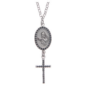 Saint Rita collar necklace in 925 sterling silver black