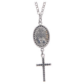 Saint Rita collar necklace in 925 sterling silver black