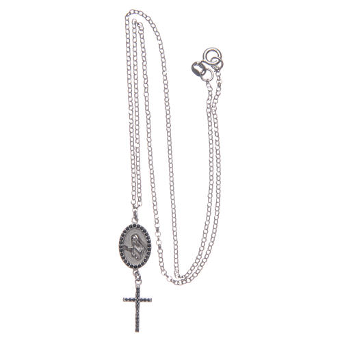 Saint Rita collar necklace in 925 sterling silver black 3