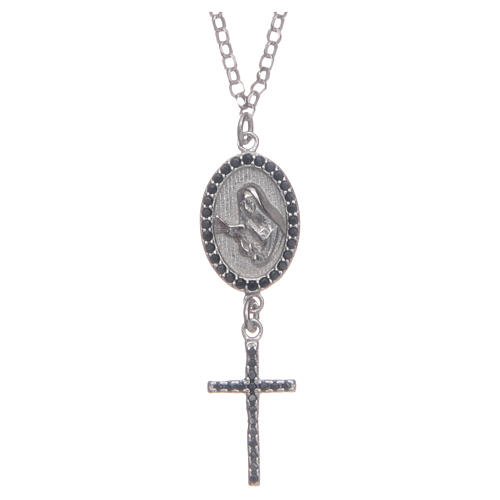 Saint Rita collar necklace in 925 sterling silver black 1
