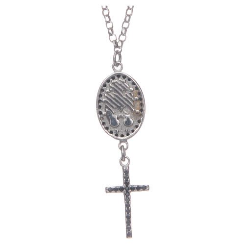 Saint Rita collar necklace in 925 sterling silver black 2