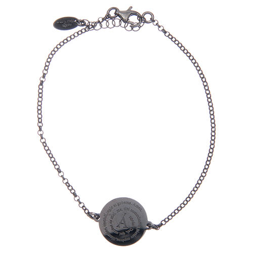Pulseira Amen em prata 925 brunida Santo Anjo Latim 1