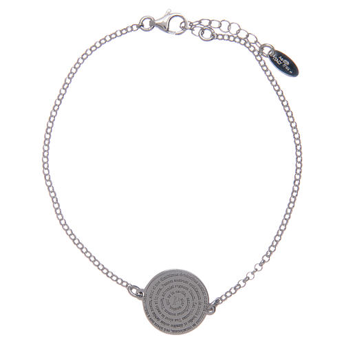 Amen bracelet in 925 sterling silver with Our Father prayer in Latin 1