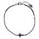 Armband AMEN Silber 925 Kreuz mit schwarzen Zirkonen s1