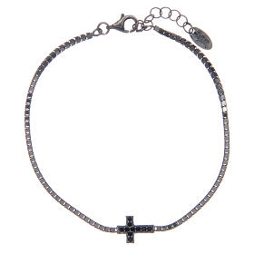 Amen bracelet in 925 sterling silver black with cross