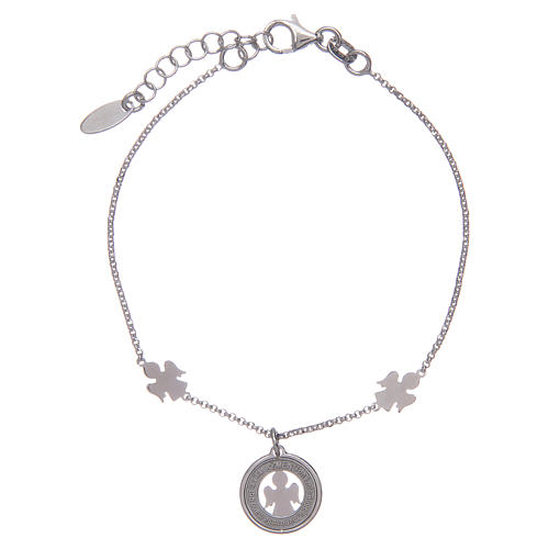 Pulsera AMEN Plata 925 Ángeles y medalla 1
