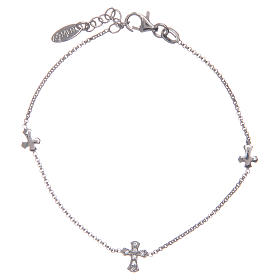 Amen-Armband Silber 925 mit Kreuzen und weißen Zirkonen
