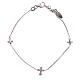 Amen bracelet in silver, cross incrusted with zircons s2