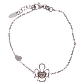 Bracciale Amen in Argento 925 cuore e angelo