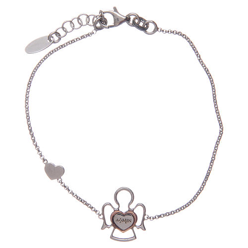 Bracciale Amen in Argento 925 cuore e angelo 1