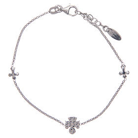 Amen bracelet in silver with cross and angel