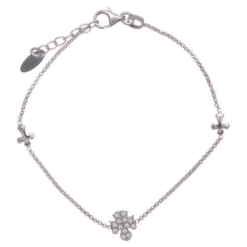 Amen bracelet in silver with cross and angel 1