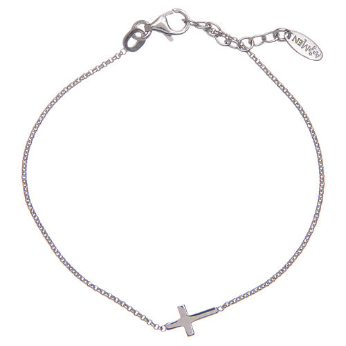 Amen bracelet in silver with cross 2