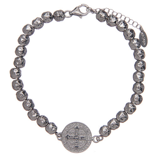 Saint Benedict men's bracelet in silver, AMEN 2