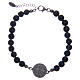 Saint Benedict men's bracelet with 5 mm lava stone beads s2