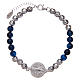 Saint Benedict men's bracelet with silver and agate beads s1